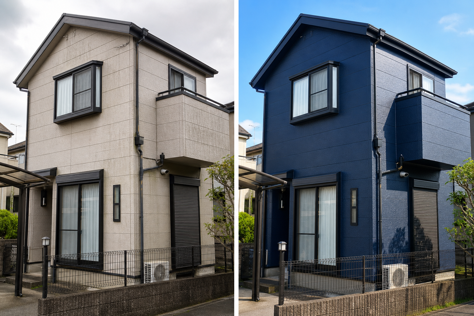 所沢市 外壁塗装 Before/After